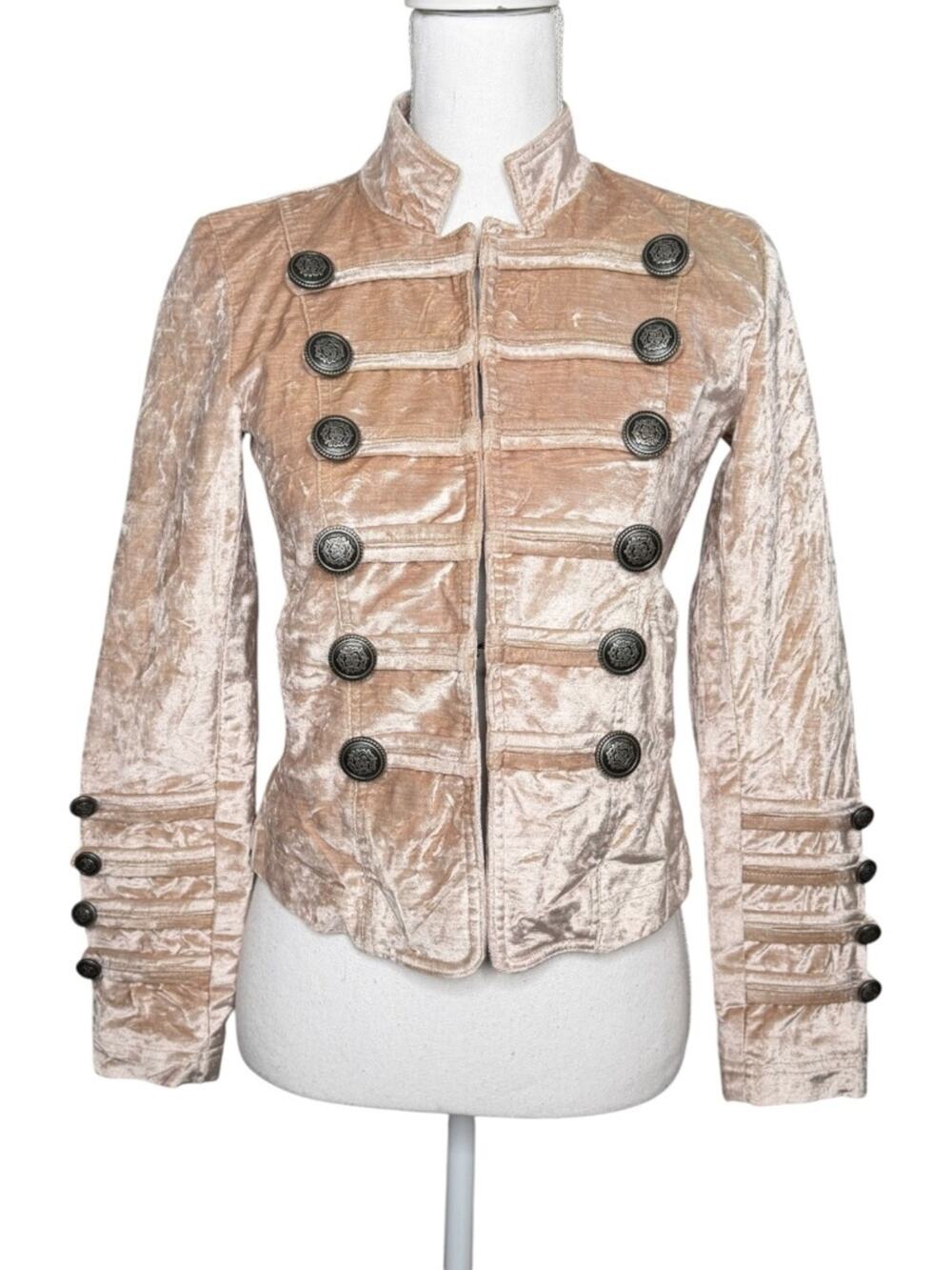Free People Velvet Military Jacket XS